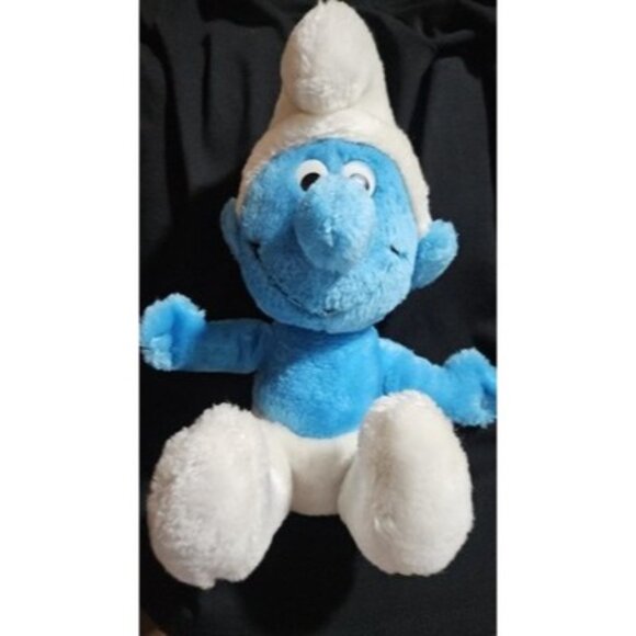 Vintage Smurf Plush Peyo 1979 Wallace Berrie 12" Stuffed Toy Sitting Blue White - Picture 2 of 8